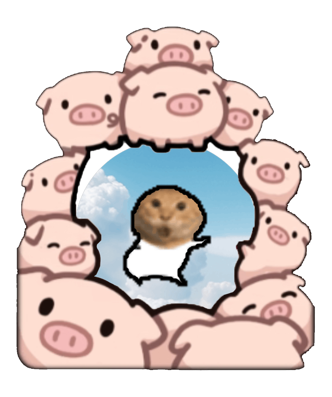 meme pig_surrounded